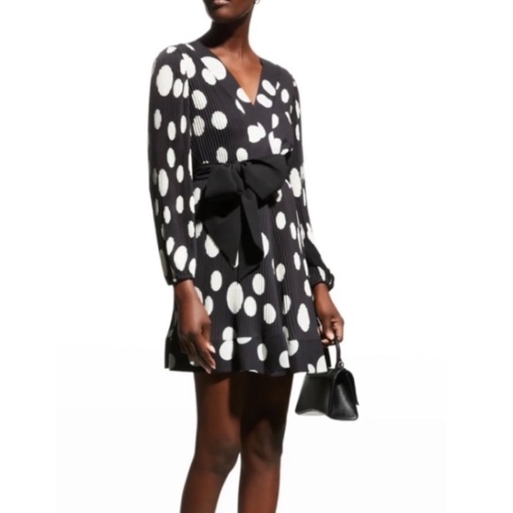 Milly NWT pleated Polka dot Liv dress - Picture 1 of 16